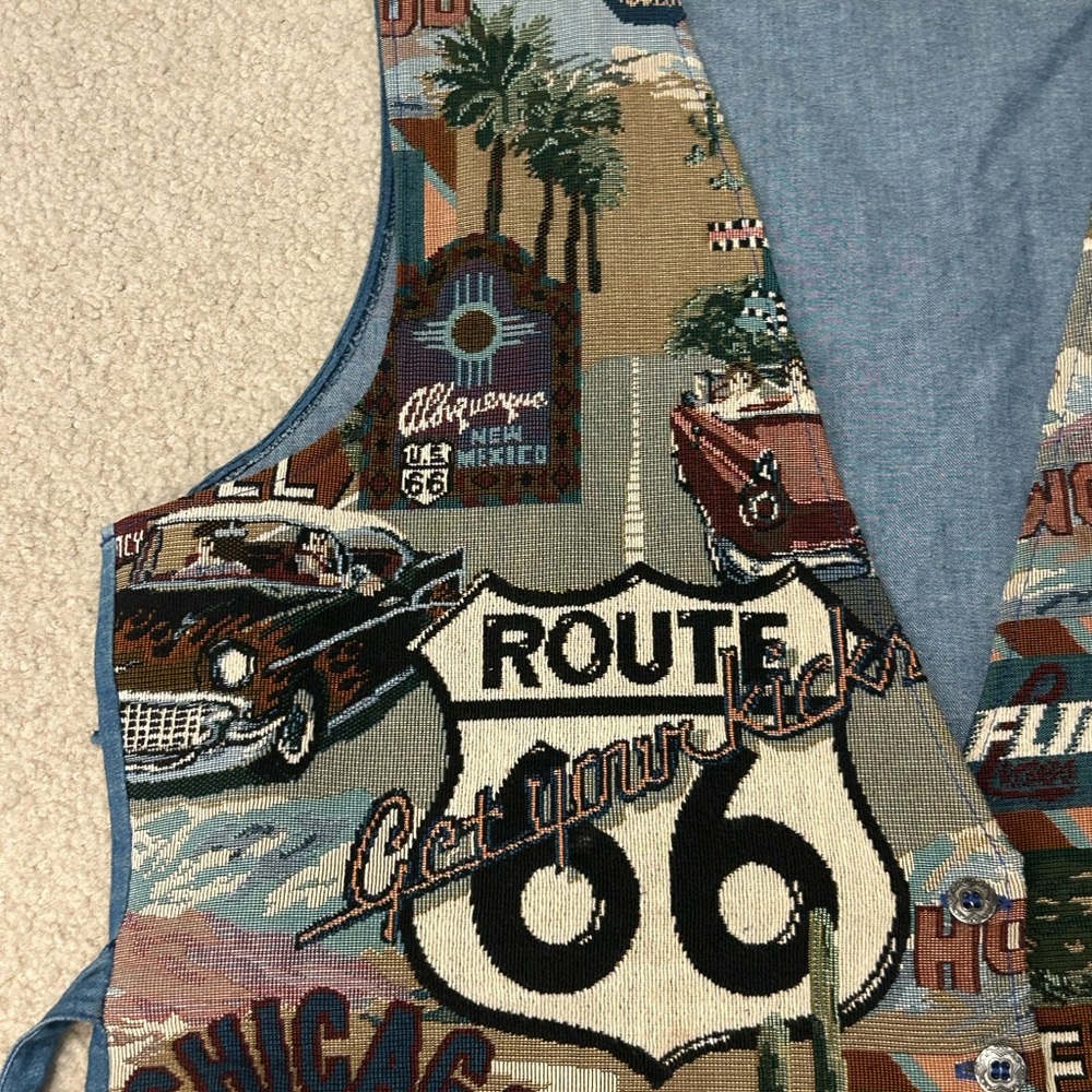 Vintage Multicolor Route 66 Vest - Picture 5 of 7